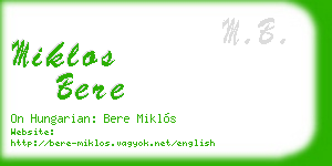 miklos bere business card
