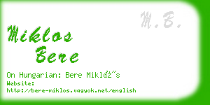 miklos bere business card